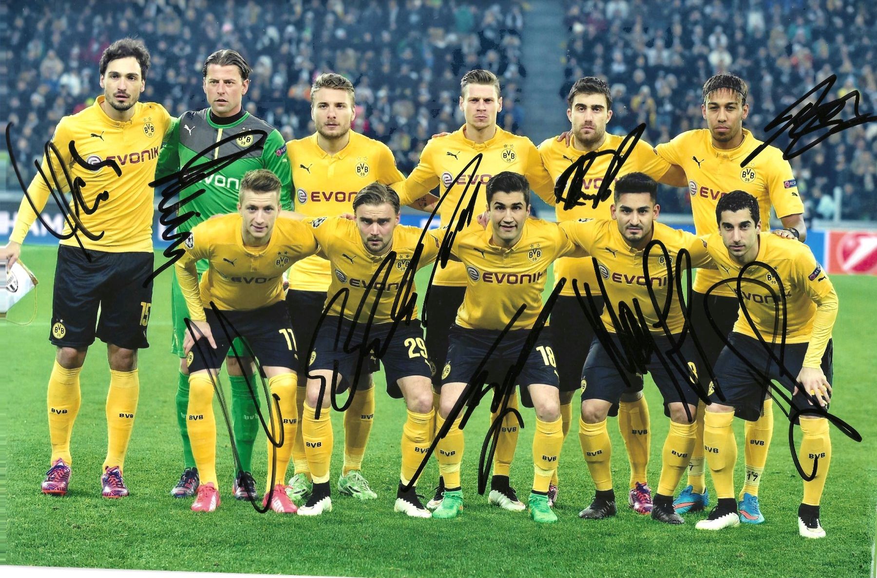 Autografi: BVB original Autogramm / Reuss, Hummels, Aubemayang – Usato da Guntershausen venduto da sign4me