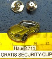 CABRIO OLDTIMER AUTO PIN GLASIERT MIT SECURITY-CLIP
