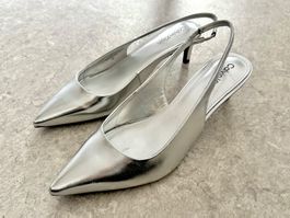 Calvin Klein Slingback Pumps silver Size 39 neu