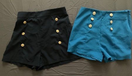 Shorts d'été avec boutons dorés, taille 38