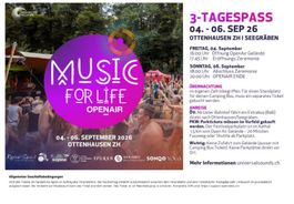 MUSIC FOR LIFE Ticket 3-Tagespass vom 04.09.26 bis 06.09.26