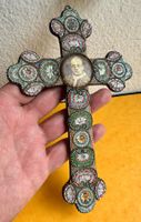 Antikes Mikromosaikkreuz: Papst Pius XI✨ital.Religion✨20cm🙏
