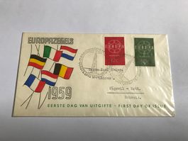 briefmarken, ganzsache holland 19.9.1959,