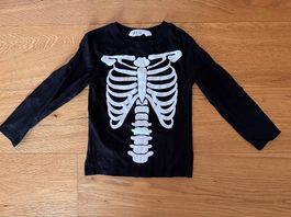 H&M Halloween Skelett Shirt, Grösse 110/116, Top Zustand!