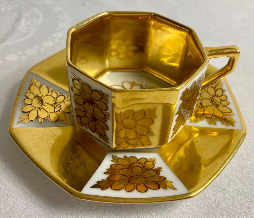 8-eckige Demitasse Handmalerei Dassler München Art Deco | Kaufen auf ...