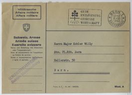 Brief Militärsache von Bern mit Maschinenstempel 2.2.34 dt