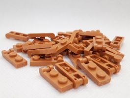 Lego 30 Stk. Plate 1x2 w/shaft Ø3.2 (medium nougat)