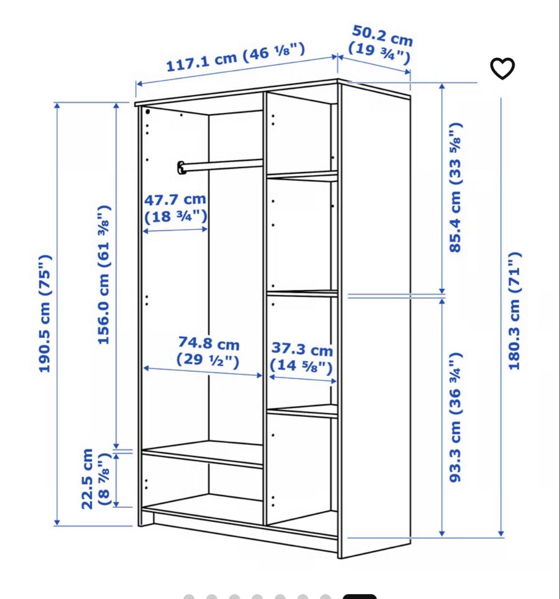 Armadi: Brimnes ikea wardrobe – Nuovo (secondo la descrizione) da Bern venduto da cia_6q9y 2