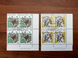 1992 CH Erstag gest.Viererblock mit Tab  (K86)
