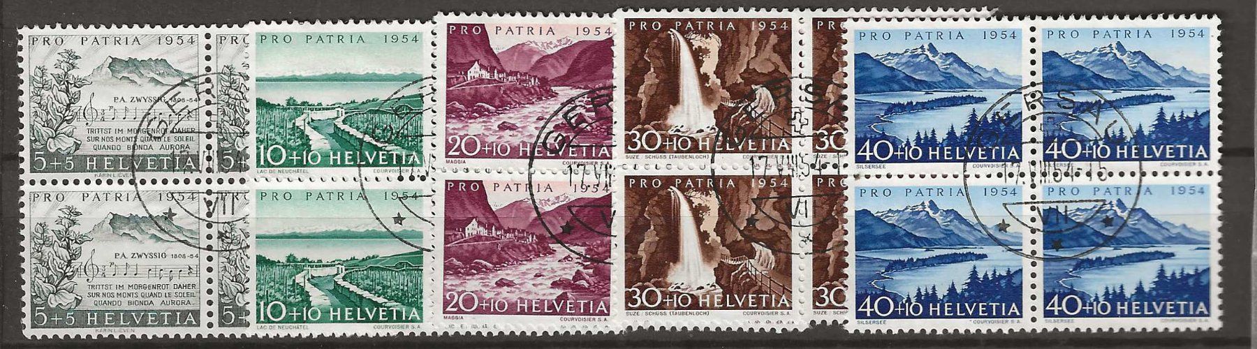 Tutti i francobolli: PP054 - Pro Patria 1954 B4 obl. Gersau – Usato da Trélex venduto da Phil_Albert
