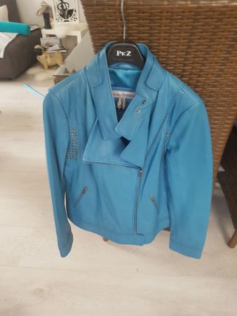Petrolfarbene Lederjacke gr. 42