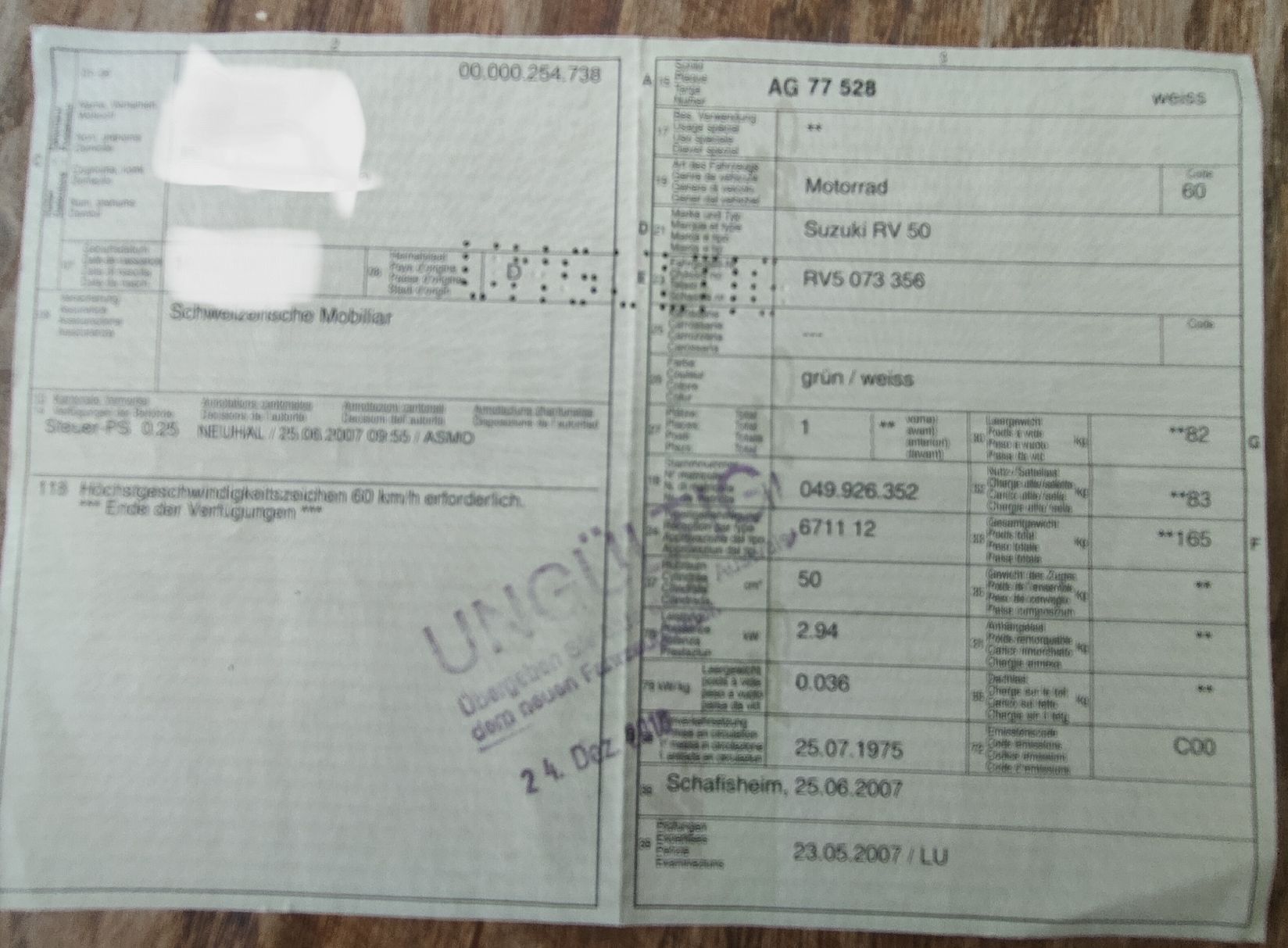 Suzuki Altro: Suzuki RV 50 – Usato da Beinwil am See venduto da Marcopolo1291 9