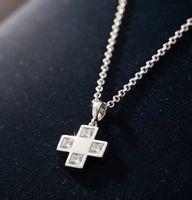 Silber 925 Anhänger  "Kreuz" (rhodiniert) - Neu