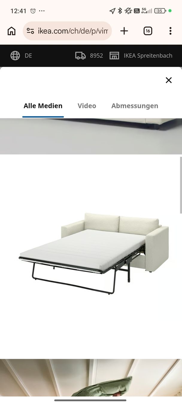 Divani: IKEA Vimle sofa bed 2 seater red fabric good condition – Nuovo (secondo la descrizione) da Schlieren venduto da oez_fjk6 1