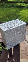 Elegante Kartenbox für Hochzeit – Weiss mit Blatt-Muster
