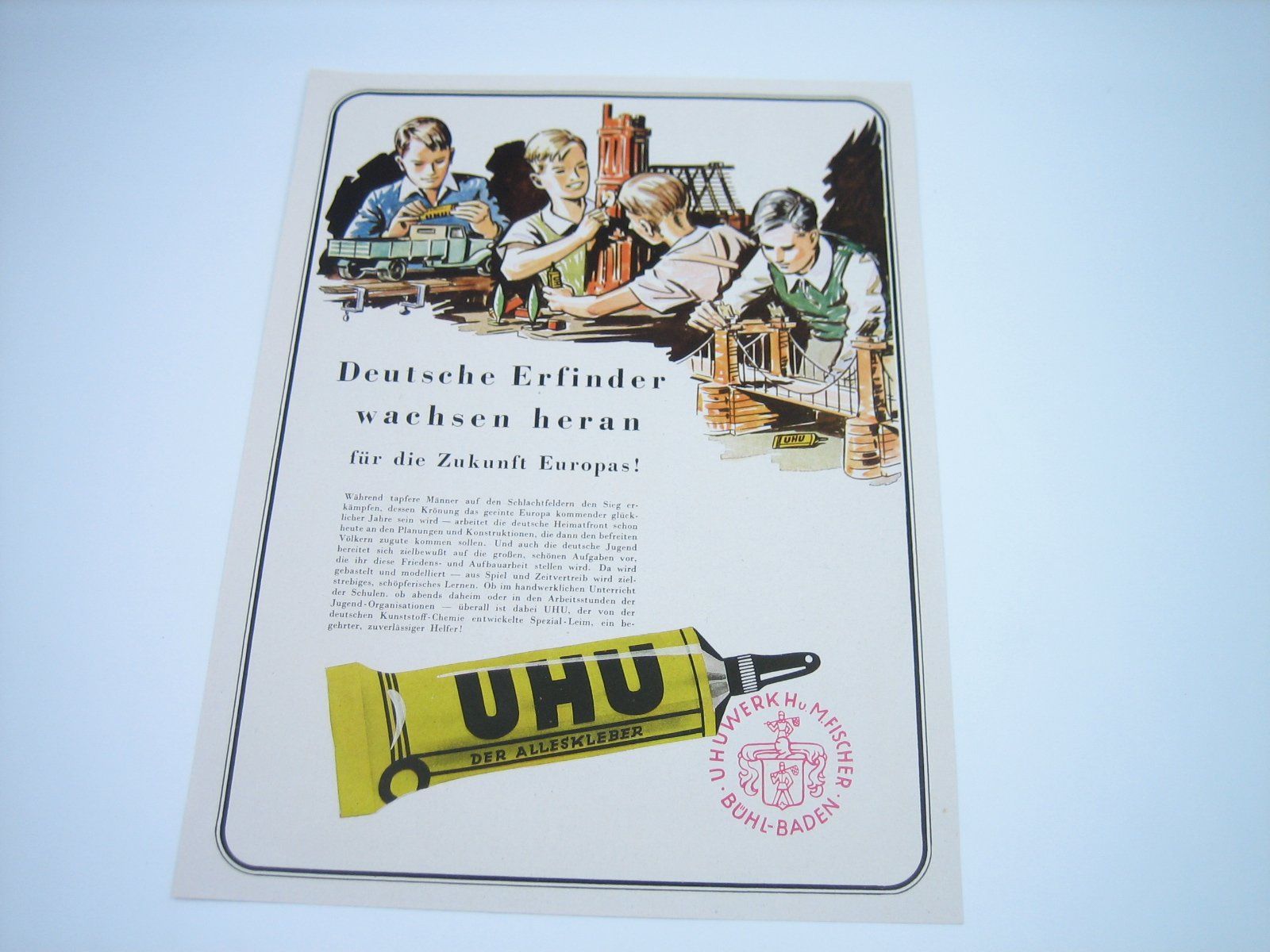 Foto & Immagini: UHU Der alles Kleber altes Werbeblatt – Usato da Zürich venduto da Tomi118 3