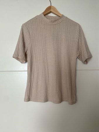 Damen Rippen Top beige Grösse L