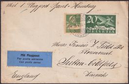 1926, RF 26.4.AFn Flugbrief Basel-Hamburg-London, Kat:400.-+