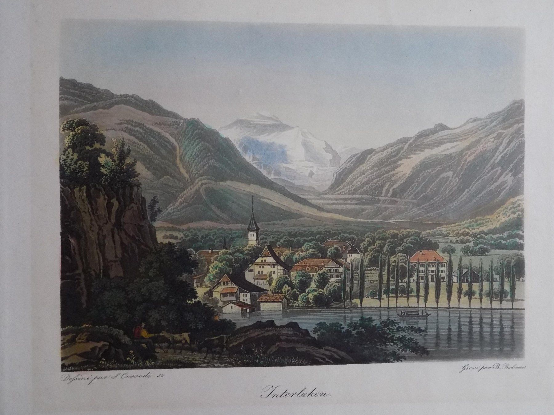 Gravures: Interlaken koloriert Corrodi – D'occasion à Risch par Antikfee 3