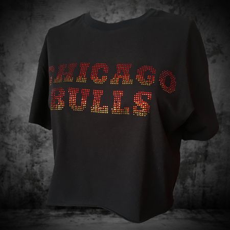 T-Shirt NBA Chicago Bulls Crop top Black Women S