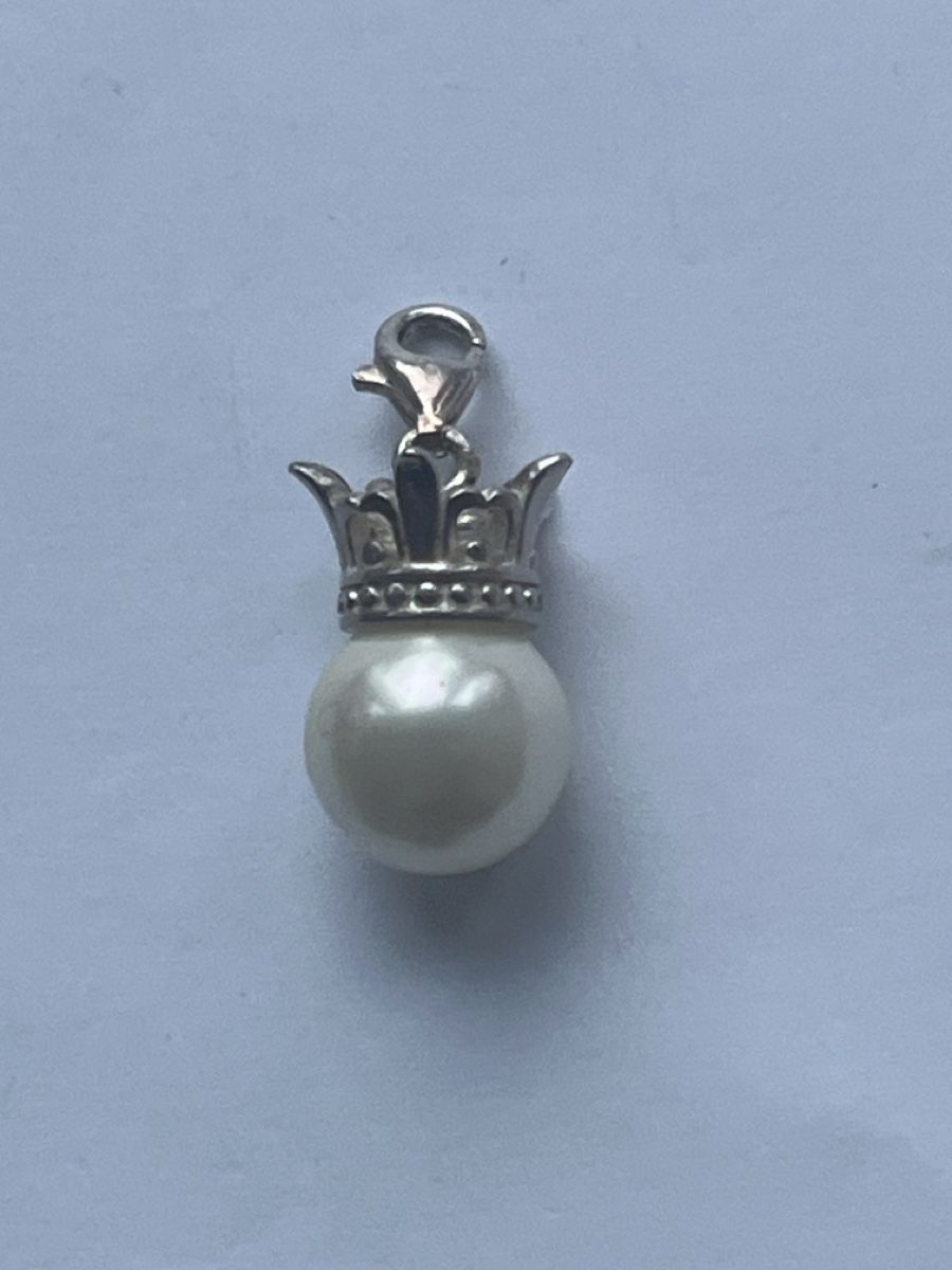Thomas Sabo Ciondoli: Süsser Thomas Sabo Charm, 925 Silber, Perlemit Krone! – Usato da Luzern venduto da Wusjx