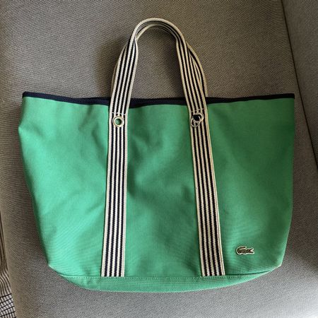Grüne Lacoste Canvas Shopper Tasche,