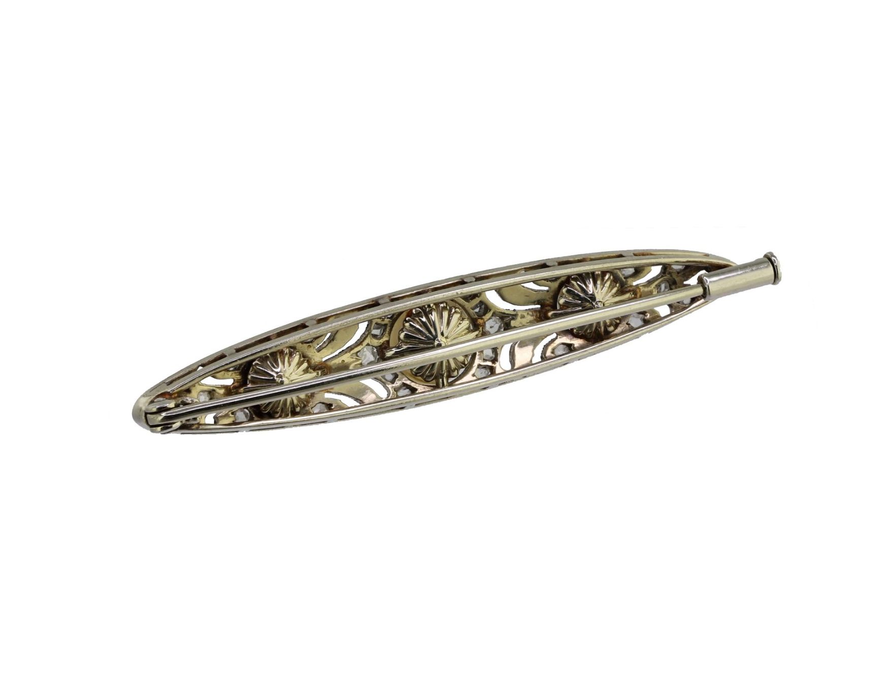 Spille & Fermagli: Natur-Perlen Diamant Stabbrosche, – Usato da Zürich venduto da Vintage-Jewellery 2