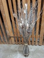 Deko Vase aus Holz mit Trockenblumen guter Zustand