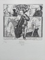 Exlibris Harry Jürgens - Original Radierung Federico Fellini