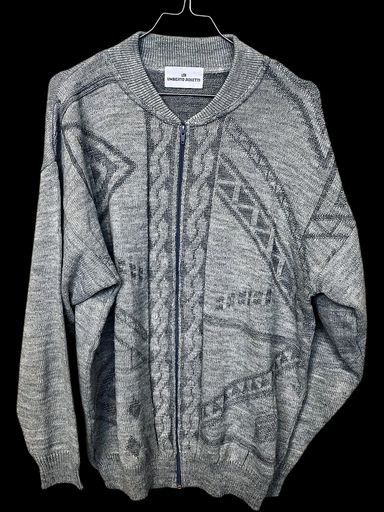 Pullover & Sweatshirts: Umberto Rosetti Grauer Reißverschluss-Strickpullover – Gebraucht aus Zug von vinokilo 1
