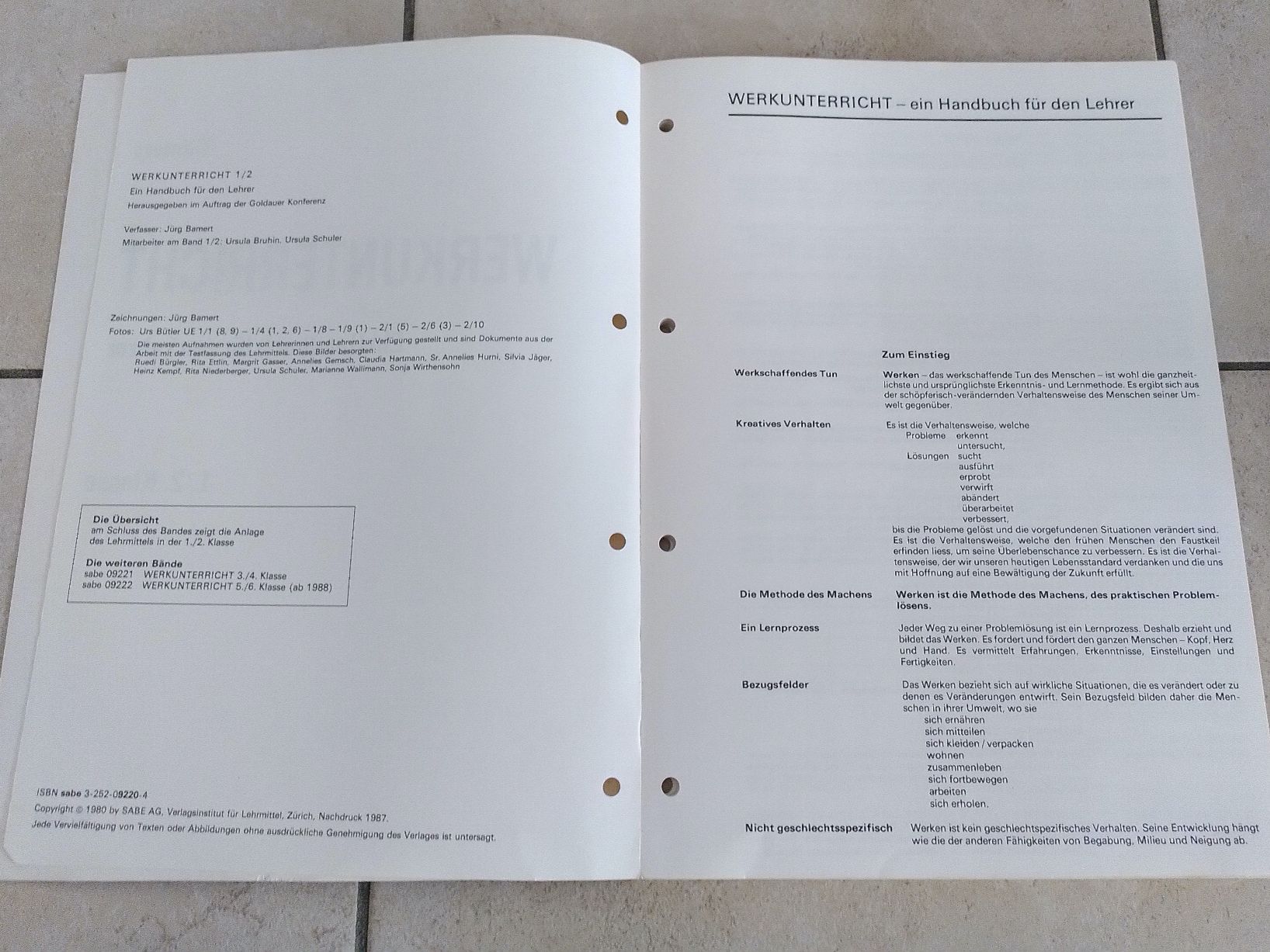 Libri: WERKUNTERRICHT 1./2. KLASSE – Usato da Brugg AG venduto da olamim 1