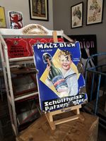 Emailschild, Malzbier, ärztlich empfohlen, gewölbt