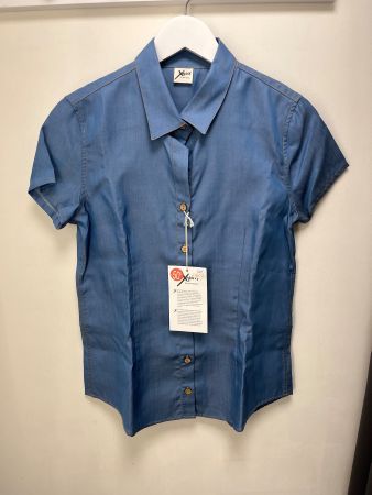 Xquisit Damenbluse Gr. 34 blau 100% Tencel