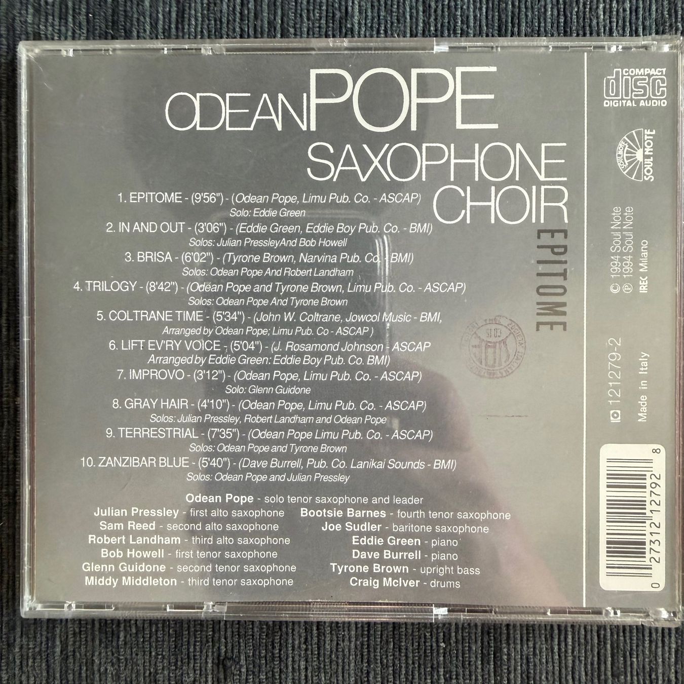 CD: Odean Pope Saxophone Choir - Epitome (CD) Soul Note – Usato da Zug venduto da Mirare9 2
