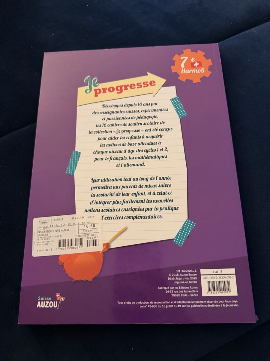 Libri: Je progresse en math 7eme harmos – Usato da Le Landeron venduto da Seraphine3 1