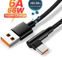 USB-A zu Typ C Kabel 66W 90° angewinkelter USB-C Stecker 2m