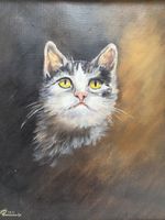 Gemälde, Katze, Erwin Pommerencke.