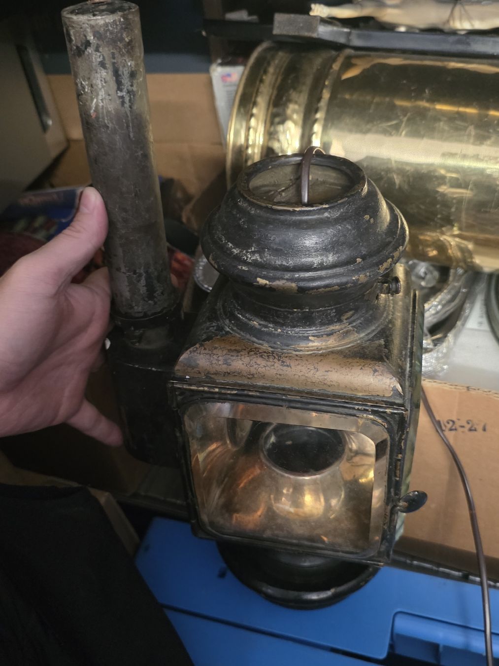 Lampes anciennes: Antike Laterne Kutsche elektrifiziert – D'occasion à Kriens par Clevero