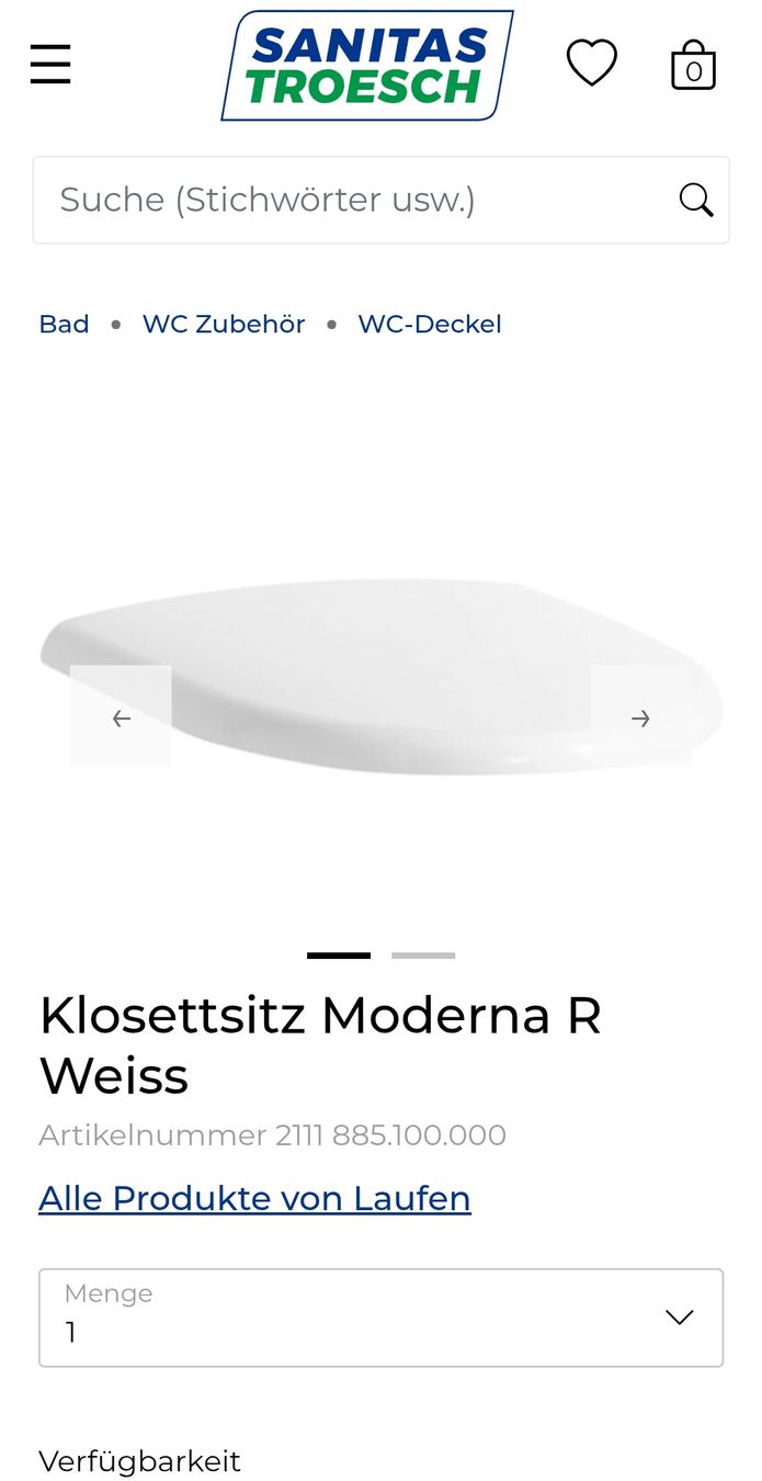 Laufen WC: LAUFEN WC-Sitz Moderna R, weiss Original – Nuovo e nell'imballaggio originale da Chur venduto da Sihar 1