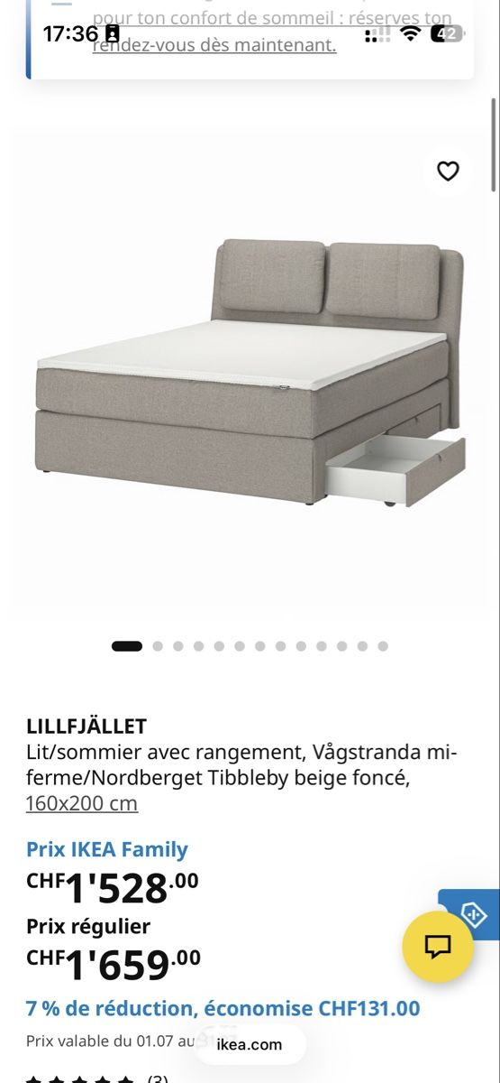 Ikea Betten: Boxspring bed 160 with drawers  – Gebraucht aus Brunnen von ann_j2by