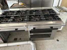 Gastro Kochinsel mit Gaskochherd / Profi Küche, Edelstahl