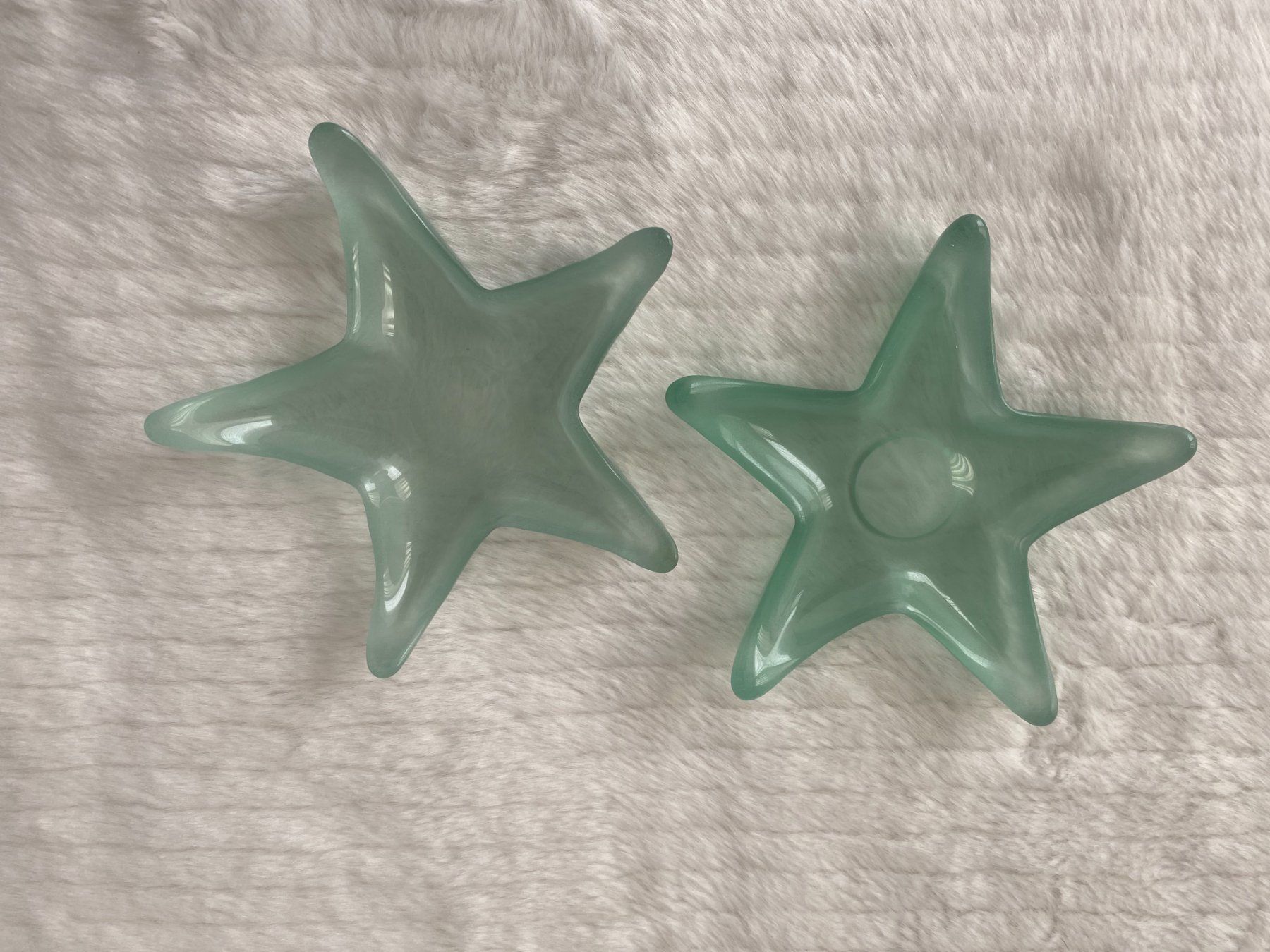 Servierplatten: Apéroschalen - Sterne aus Milchglas - 2 Stück – Gebraucht aus Unterterzen von Regenbogen88 2