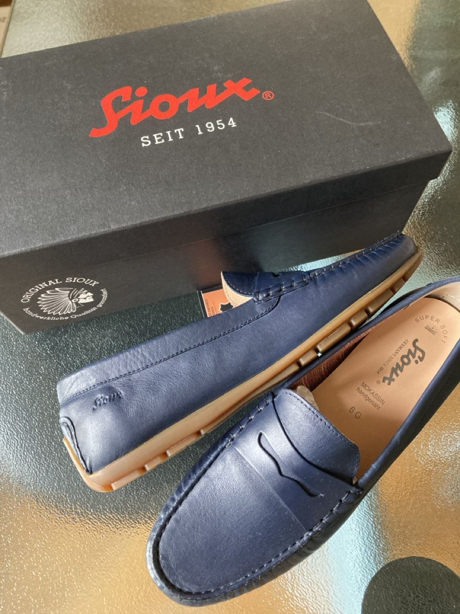 Damenschuhe: Sioux Mokassin, 40, navy, neu, super bequem! – Neu und originalverpackt aus Zürich von elegantissima