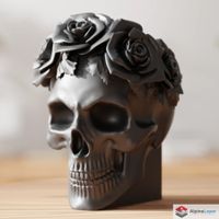 Skull & Roses Sculpture – Bold Modern Art - 3D Printed