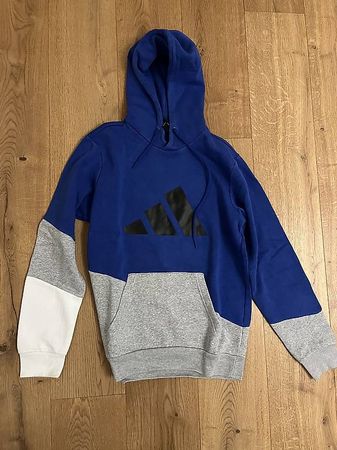 Blue and grey adidas hoodie