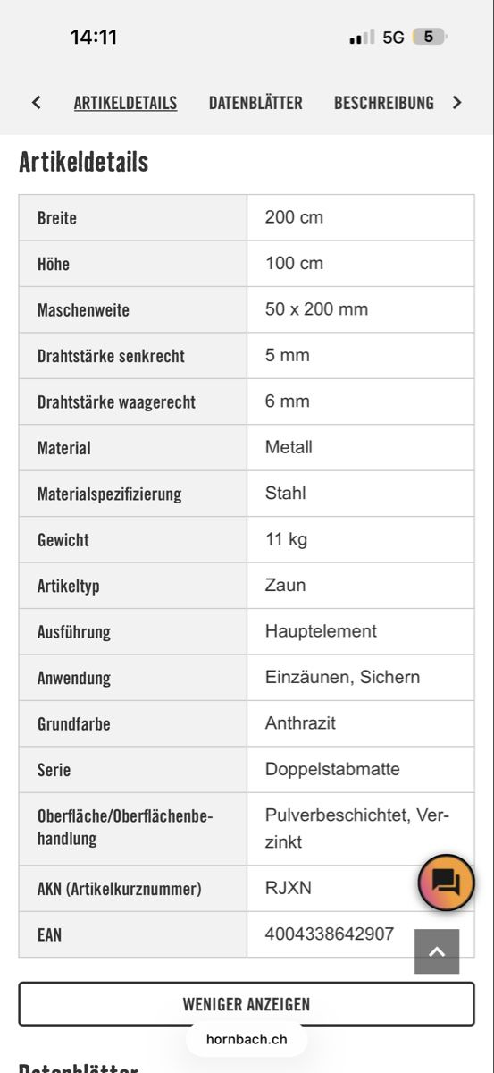 Fendivista: Doppelstabmatte ALBERTS anthrazit – Usato da Matzingen venduto da cel_57jz 2