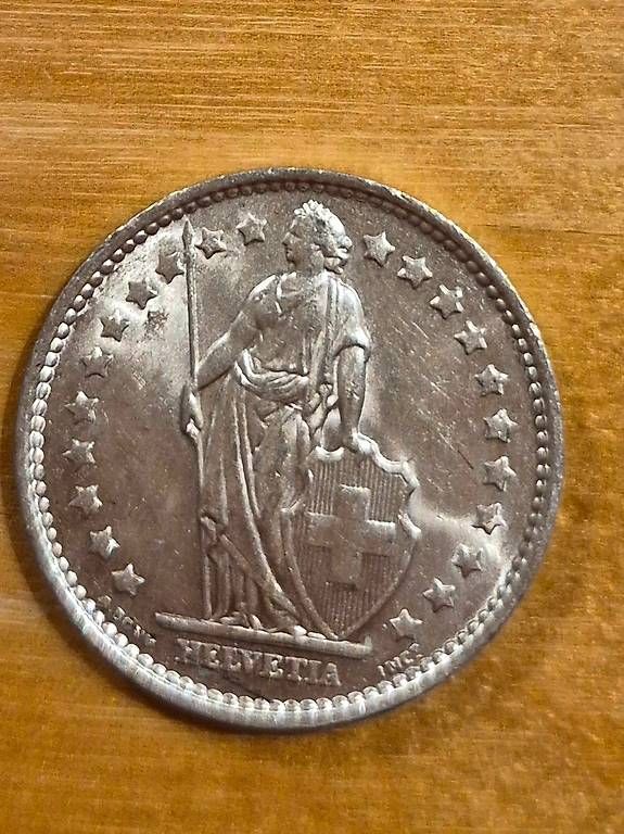 Tutti le monete: Silbermünze 1 Franken 1966 Schweiz – Usato da Schaffhausen venduto da robuco 1