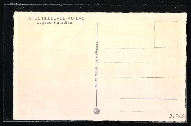 Ansichtskarten: Lugano-Paradiso, Hotel Bellevue-au-Lac – Gebraucht aus Berlin von bartko-reher 1