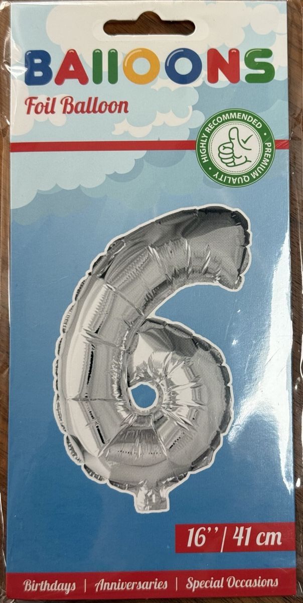 Tutte le decorazioni: Ballon anniversaire 6 ans argenté – Nuovo e nell'imballaggio originale da Gland venduto da bc998