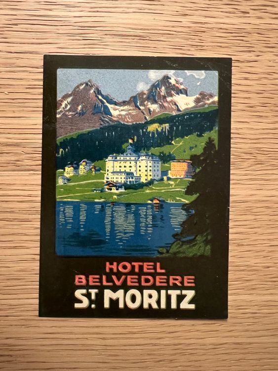 Vignette/ Kofferaufkleber/ Label Hotel BELVEDERE St. Moritz (Gebraucht ...